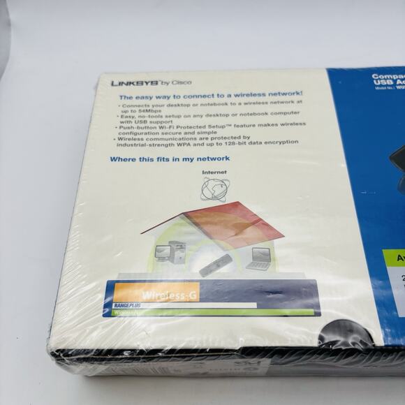 Linksys Compact Wireless - G USB Adapter Model WUSB54GC BRAND NEW Sealed. - Picture 7 of 16